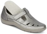 Waldläufer, bequeme Damen-Slipper, Weite H, mit herausnehmbarem Fußbett SILBERGRAU