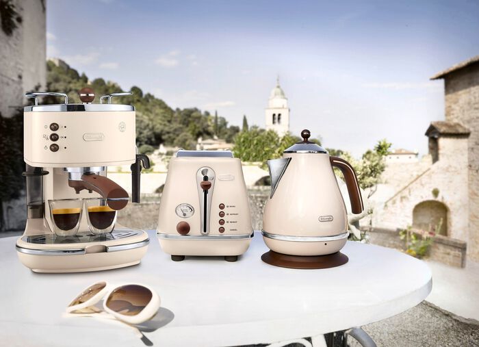 "De Longhi" Fr&uuml;hst&uuml;cksserie im Vintage Design CREME