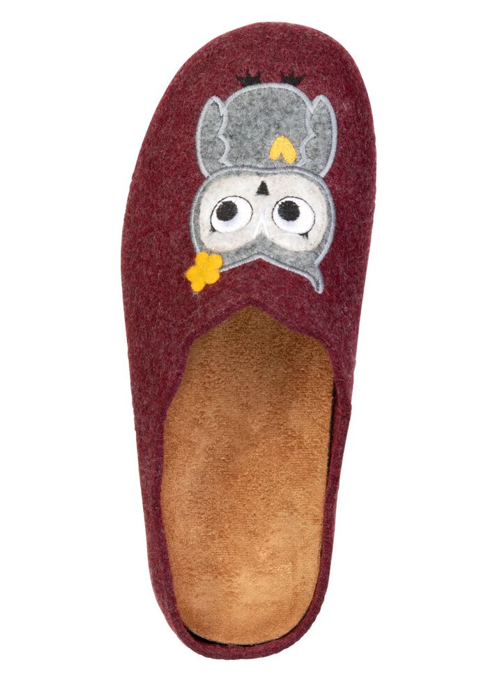 Laurina, klassiche Damen-Hausschuhe, mit herausnehmbarem Fu&szlig;bett BORDEAUX