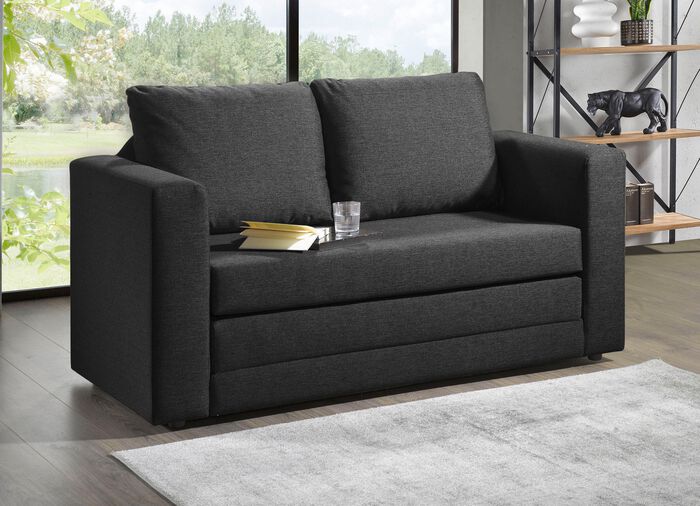 Schlafsofa mit 2 gro&szlig;en, weichen R&uuml;ckenkissen 