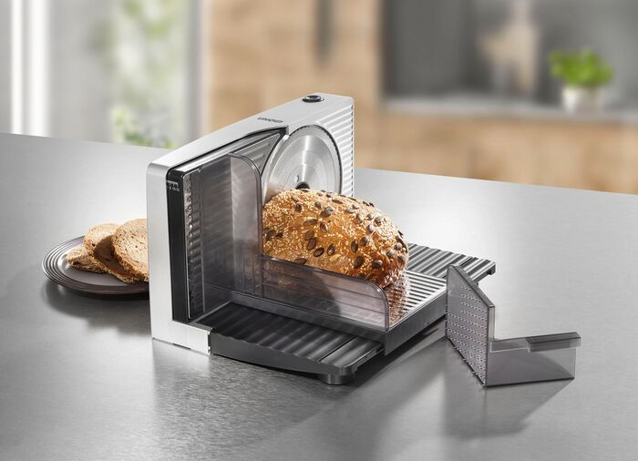 Allesschneider mit Edelstahl-Schneidscheibe SILBER