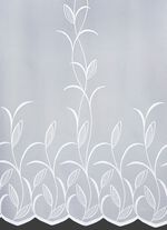 Blumenfenster-Store mit naturnahem Blätterdessin 