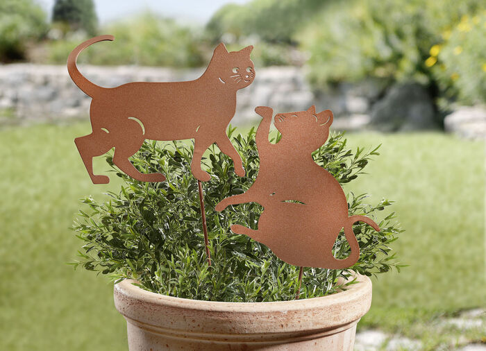 Dekostecker mit Katzen-Motiv, 2er-Set 