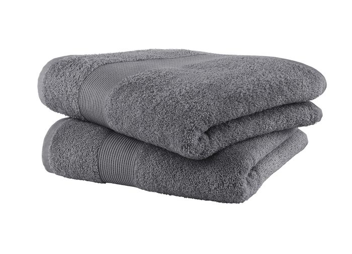 Kuschelige Frottier-Serie mit Bordüre ANTHRAZIT