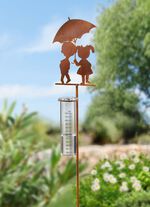 Regenmesser aus gerostetem Stahlblech 