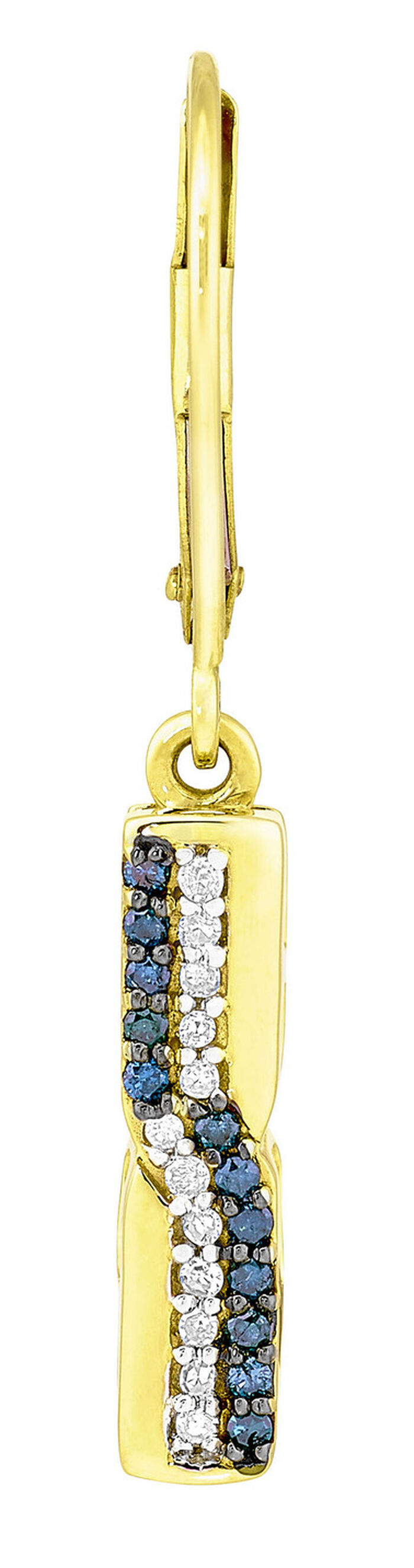 Entz&uuml;ckende Ohrringe mit wei&szlig;en und blauen Brillanten 