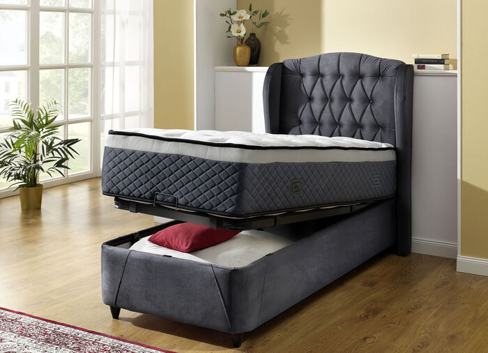 Komfortables Boxspringbett für traumhaft schöne Nächte ANTHRAZIT