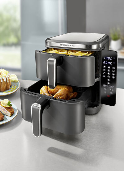 Digitale Doppelkammer-Heißluftfritteuse „FryUP“ 