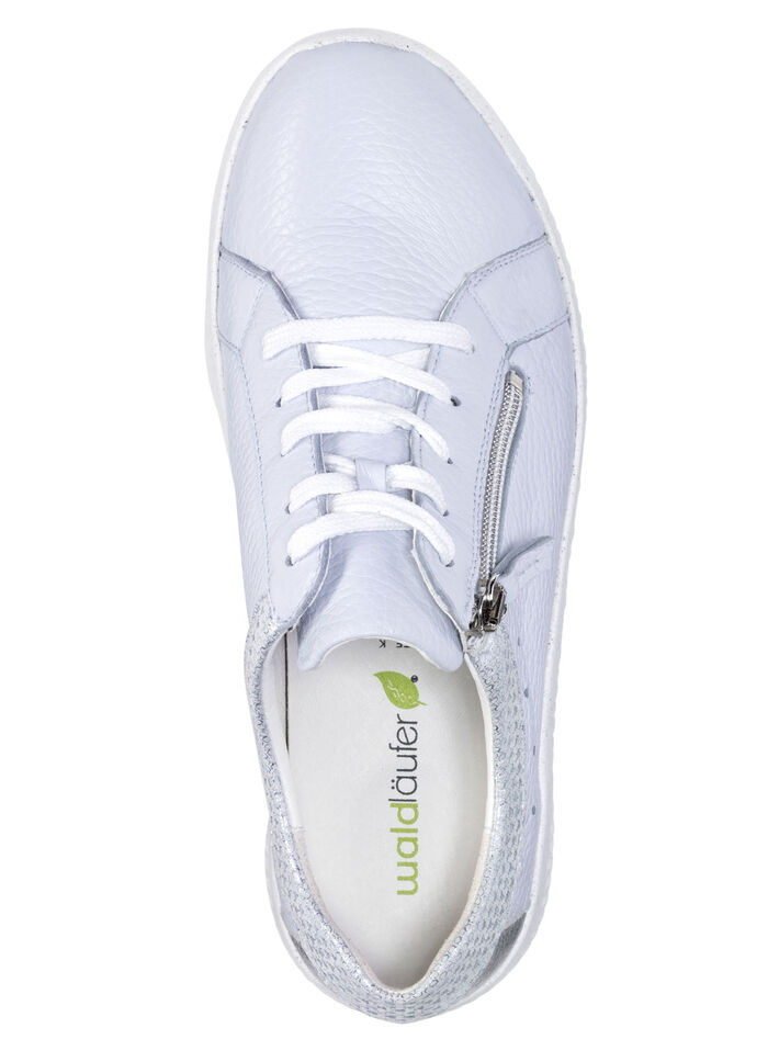 Waldläufer, bequeme Damen-Schnürschuhe, Weite K, mit herausnehmbarem Fußbett BLEU-SILBER