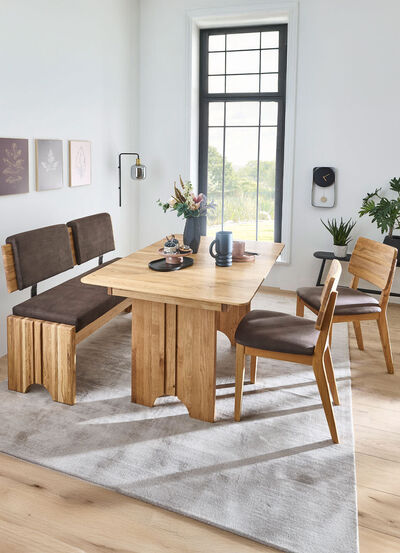 Bankgruppe mit Gestell aus massiver, ge&ouml;lter Eich 