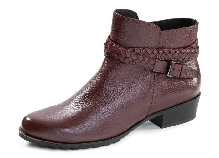 ELENA EDEN, bequeme Damen-Stiefeletten, Winterschuhe, Weite G, mit Rei&szlig;verschluss BORDEAUX