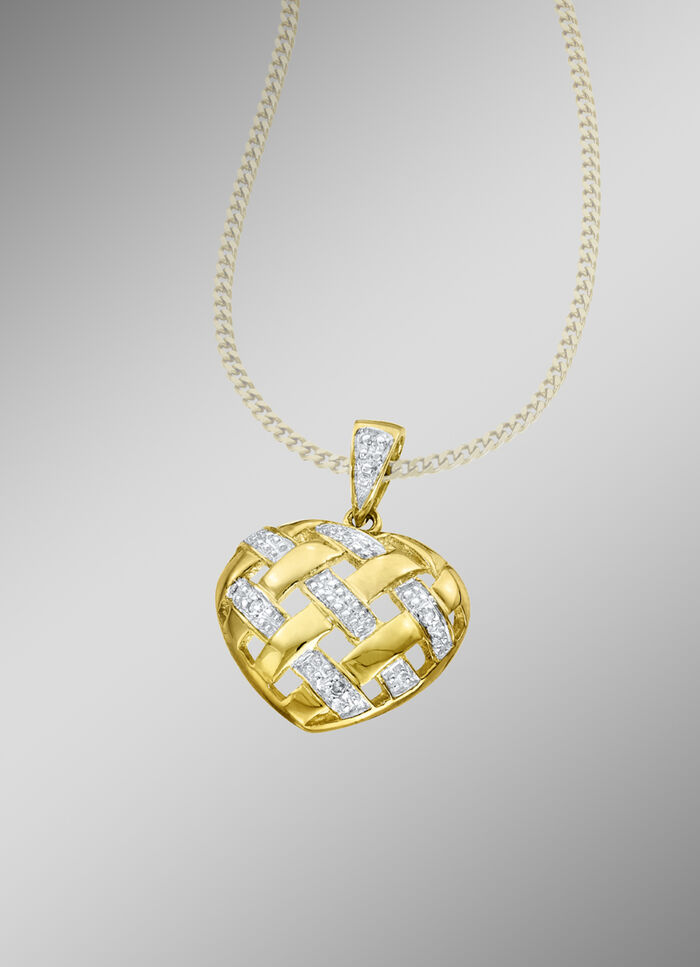 Herz-Anhänger mit Diamanten 