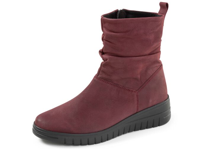 ELENA EDEN, bequeme Damen-Stiefeletten, Weite H, mit herausnehmbarem Fu&szlig;bett BORDEAUX