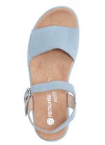 Sandale aus Samtveloursleder HELLBLAU