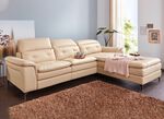 Leder-Polsterecke mit Relax-Funktion BEIGE