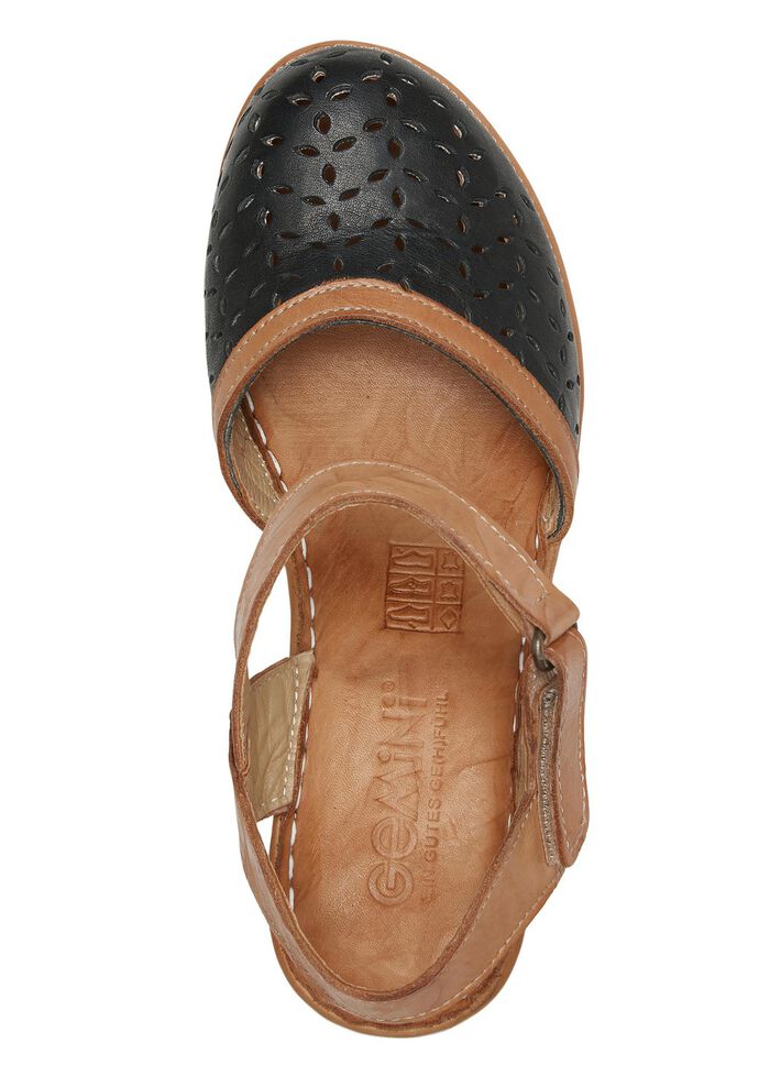 Gemini Sandalette aus perforiertem Rind-Nappaleder SCHWARZ