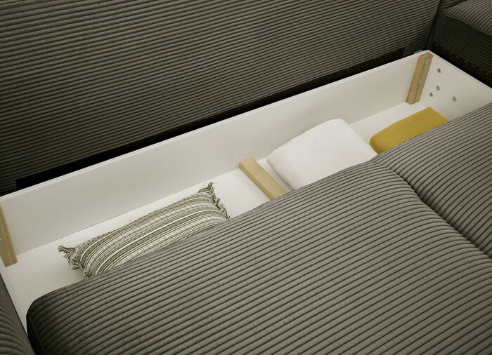 Moderne Polsterecke mit Bettfunktion BRAUN
