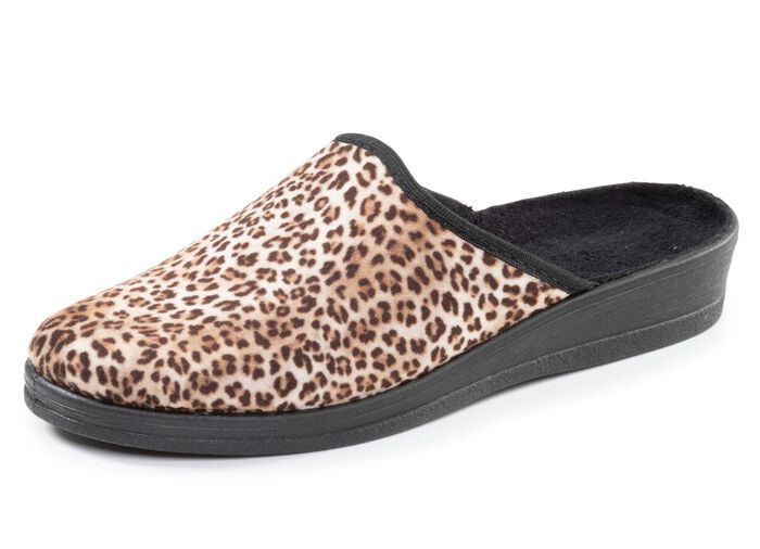 Trendige Damen-Hausschuhe, im Leo-Look BRAUN