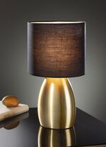Moderne Tischleuchte mit Standfu&szlig; aus Metall SCHWARZ-GOLD