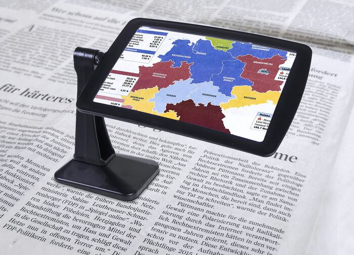 360&deg; drehbare Lupe mit Standfu&szlig; und 3-facher Vergr&ouml;&szlig;erung 