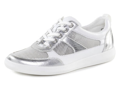 ELENA EDEN Sneaker aus Nappaleder und luftigem Textil in Netzoptik 