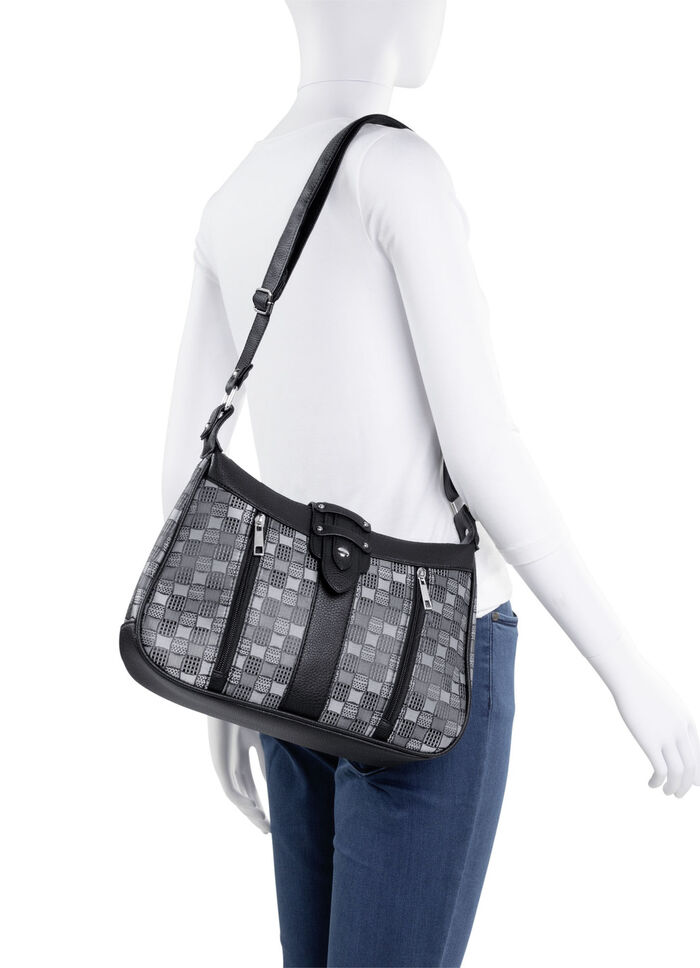 Tasche mit zusätzlicher Börse GRAU-SCHWARZ