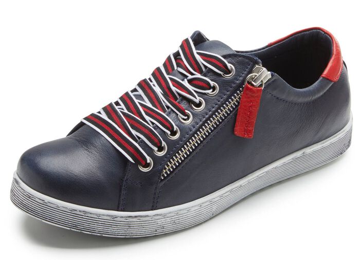 Andrea Conti Sneaker mit pfiffiger Kontrast-Schn&uuml;rung 