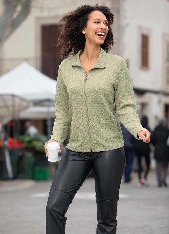 Blusenjacke mit aufgesetzten Taschen 