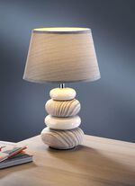 Tischleuchte mit lackiertem Fu&szlig; GRAU