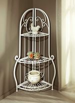 Dekoratives Eckregal aus Eisen WEISS