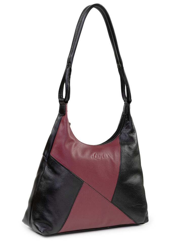 Laurina, Tasche, Damen, aus Leder SCHWARZ-BORDEAUX