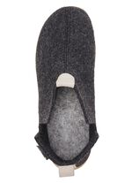 Laurina Wollfilz-Hausschuh mit Velours-Bes&auml;tzen ANTHRAZIT