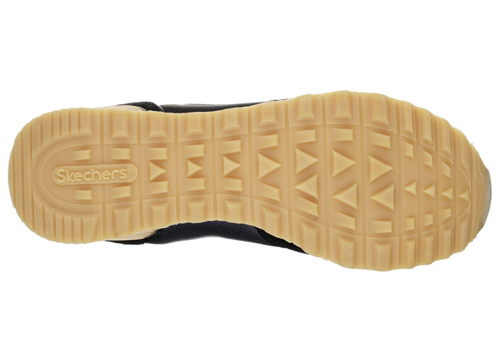 SKECHERS, sportliche Damen-Sneaker, aus Leder, Synthetik und Mesh SCHWARZ-ROSÉGOLD