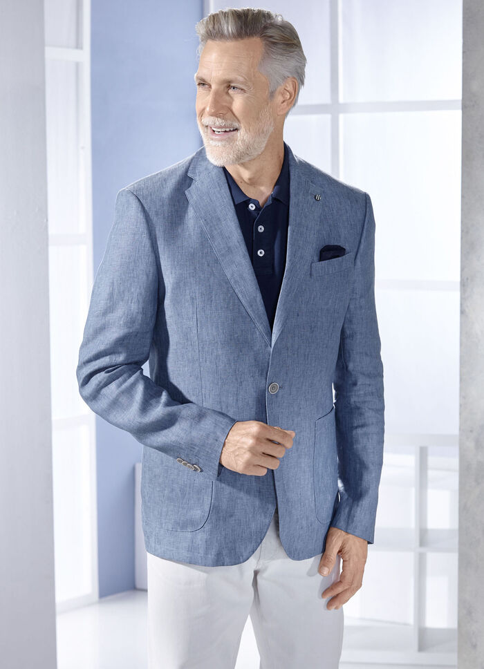 Sakko in 3 Farben MITTELBLAU MELIERT