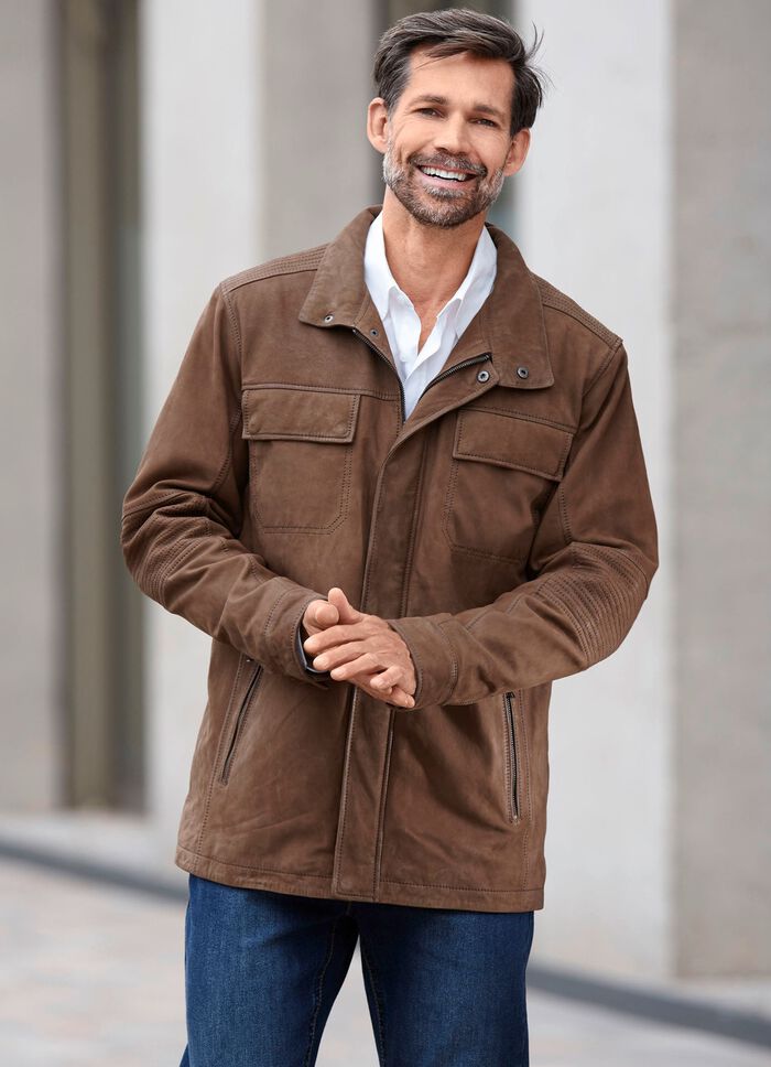 Lederjacke mit Brusttaschen 