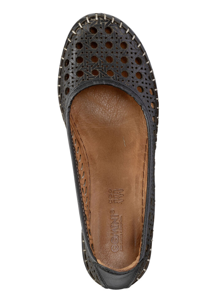 Gemini, sommerliche Damen-Pumps, Weite G, aus Leder SCHWARZ