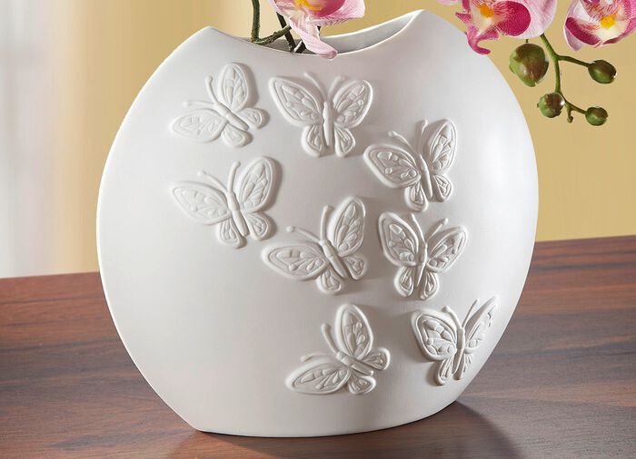 Vase Papillon mit Relief-Schmetterlingsmotiv 