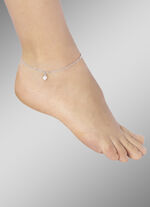 Zartes Figaro-Fußkettchen mit Herz-Anhänger 