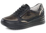 Waldläufer Sneaker mit schimmernd geprägten Einsätzen SCHWARZ-BRONZE