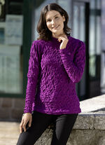 Shirt mit Stehkragen in 2 Farben BEERE