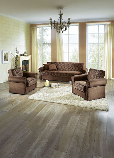 3-teilige Polstergruppe mit Bettkasten 