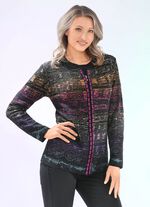 Strickjacke in Jacquard-Dessin SCHWARZ-MULTICOLOR