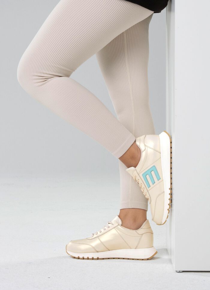 ELENA EDEN Sneaker aus schimmerndem Nappaleder CHAMPAGNER