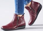 Waldl&auml;ufer, bequeme Damen-Stiefeletten, Weite H, aus Hirschleder BURGUND