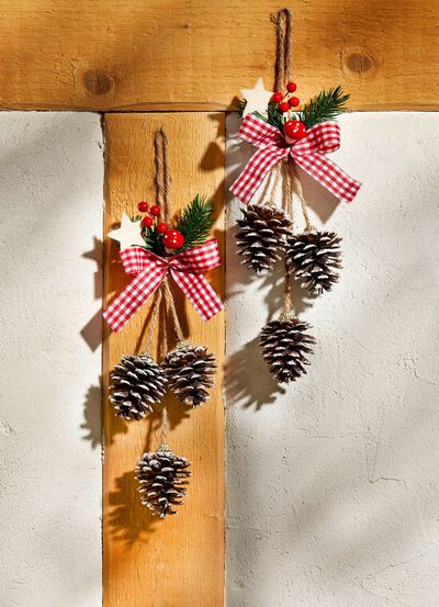 Deko-H&auml;nger mit Naturzapfen, 2er-Set 