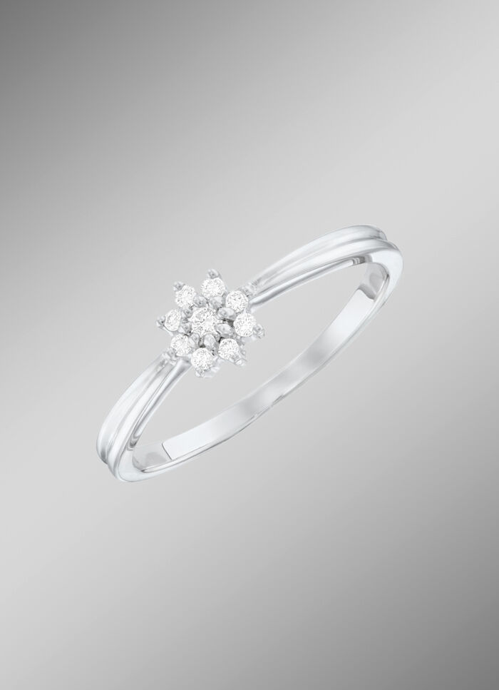 Damenring mit 9 Brillanten 