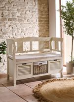 Teilmassive Sitzbank im Landhausstil 