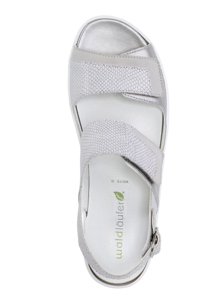 Waldläufer Sandale aus Nappa- und Nubukleder MATTSILBER-GRAU