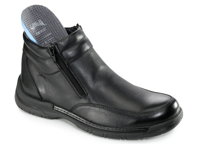 Wetterfeste Stiefelette mit zwei Reißverschlüssen SCHWARZ