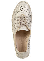 Andrea Conti, sommerliche Damen-Schnürschuhe, Weite G, mit herausnehmbarem Fußbett MATTGOLD